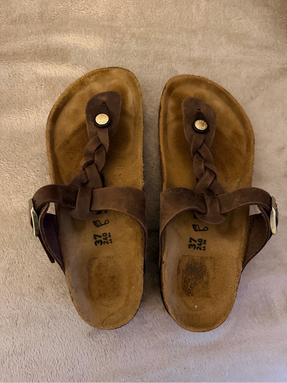 Birkenstock Women’s Brown Braided Toe-Post Sandals